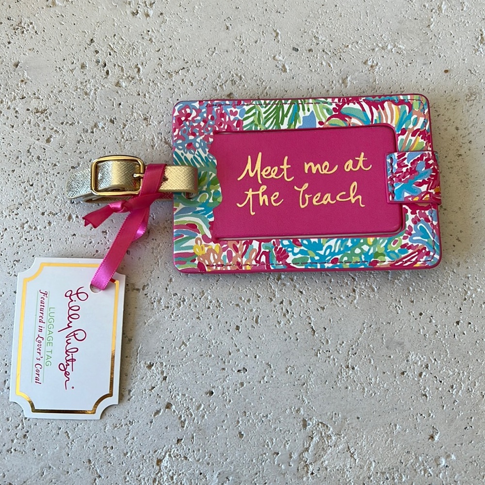 Lily Pulitzer Luggage Tag Multi Lovers Coral
